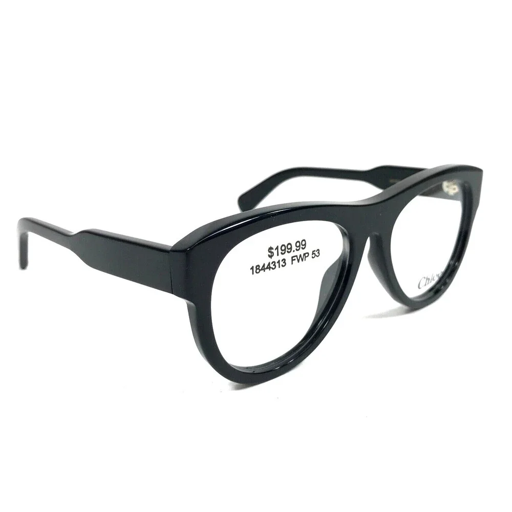 Chloe Eyeglasses Frames CH0152O 001 Polished Black Round Full Rim 53-17-145